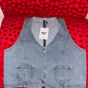 Princess Polly Light Blue Denim Vest
